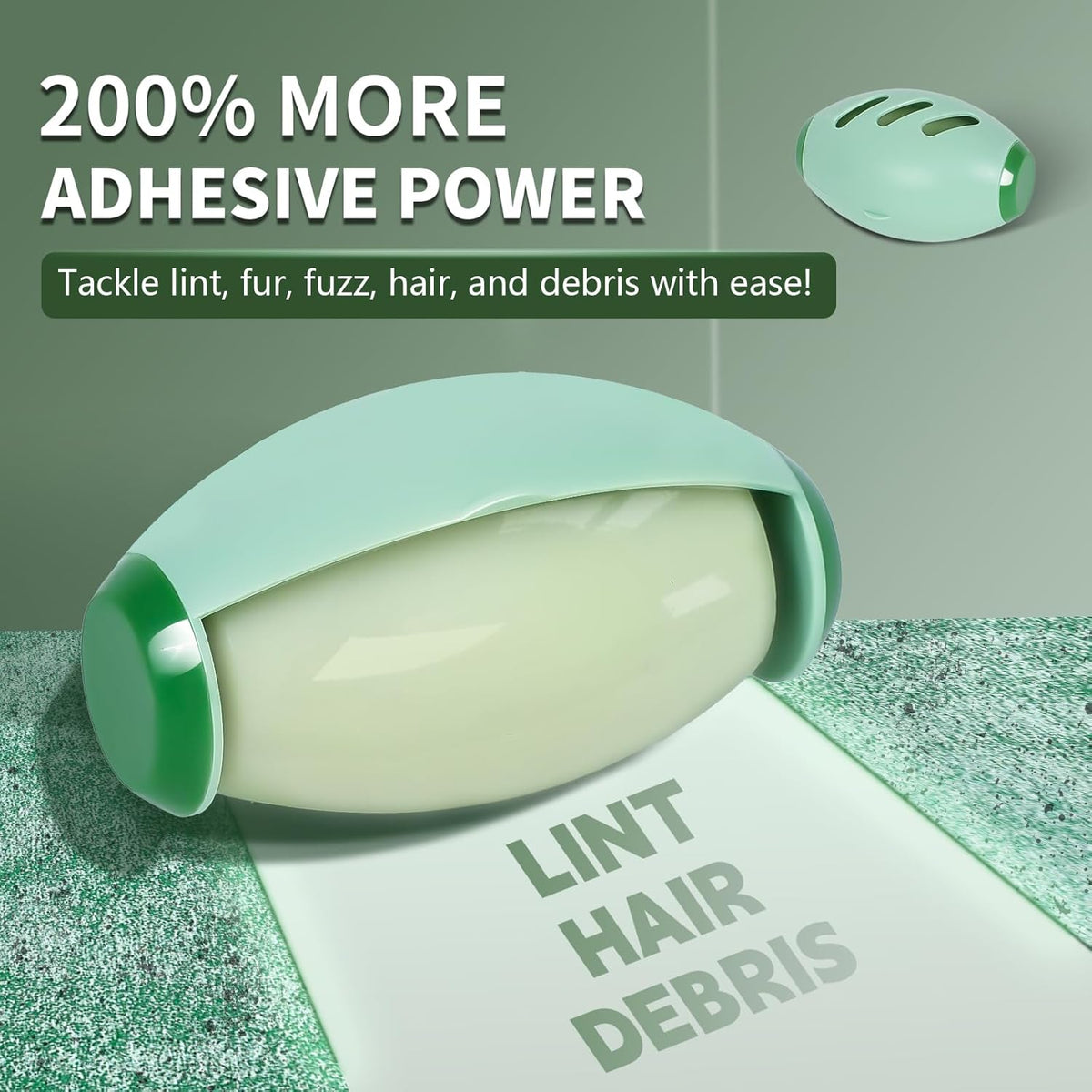 Reusable Lint Roller for Clothes, Mini Lint Roller Travel Size, Washable Pet Hair Remover | Extra Sticky, Portable, Forestgreen-Mediumaquamarine, 2.559In*3.94In
